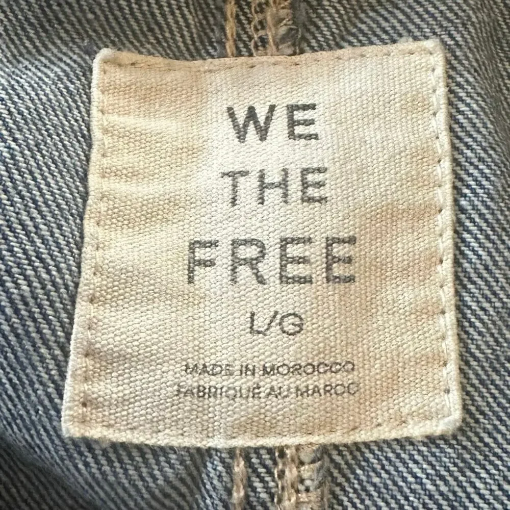 Free People Imogene Denim Officer Jacket in Ensign Wash Large Military Denim - Picture 15 of 16